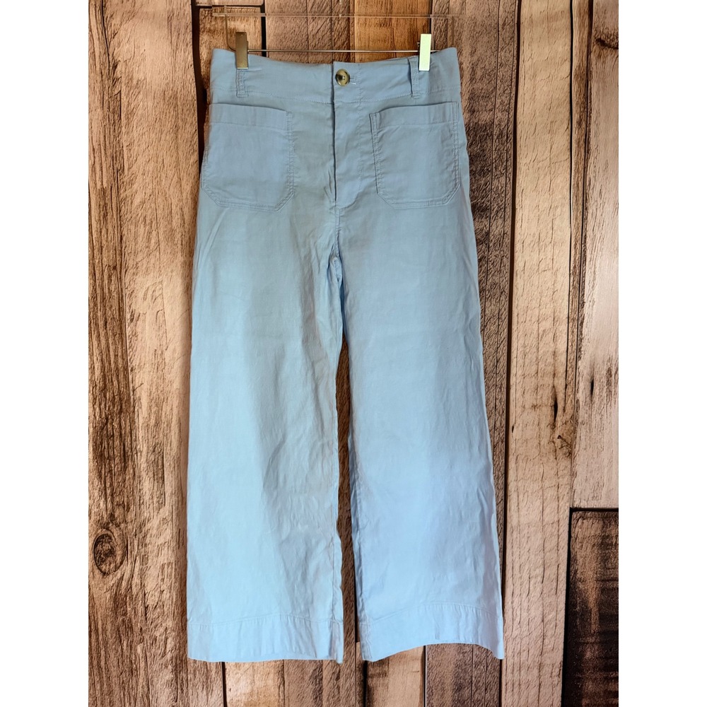 Maeve Anthropologie The Colette Wide Leg Pants Light Blue High Rise Size 28